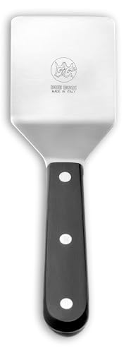 DUE BUOI Small Square Spatula - dimension 2.56" X 2.56" - Solid stainless steel - Professional quality restaurant - Kitchen bbq grill griddle pastry Hamburger - Full Tang Triple Riveted.