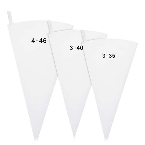 3 Pcs Pastry Bags Reusable 14,16,18 Inch Canvas Piping Bag Icing Frosting Bags Canvas Cake Decorating Bag for Cakes Dessert Cupcake Cookie Decorating