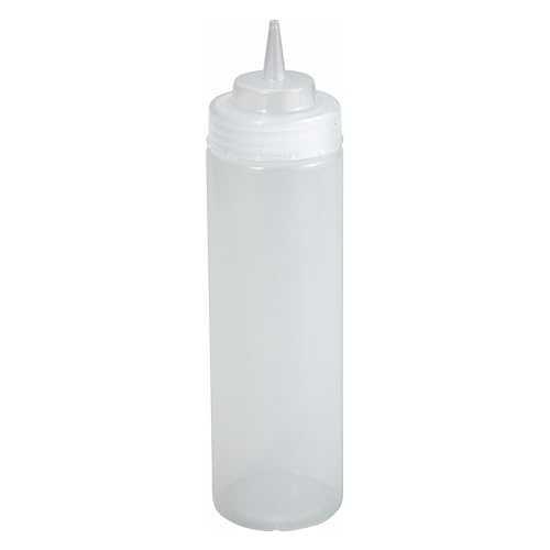 Winco 16 oz Clear Plastic Squeeze Bottles Wide Mouth (Set of 6) - size: 16 Ounces (Pack of 6)