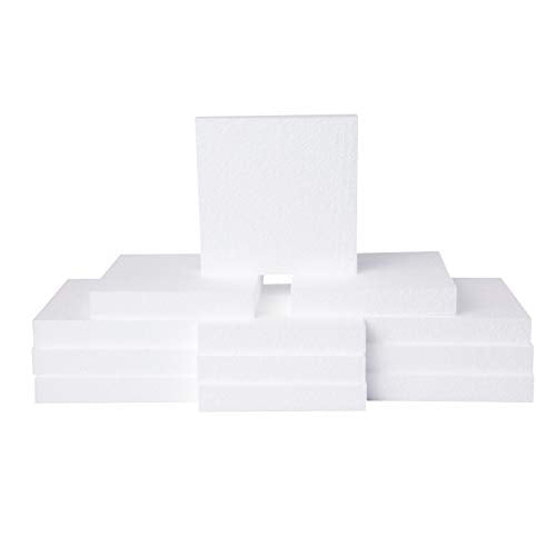 Silverlake 6x6x1 Craft Foam Squares for Styrofoam Board Projects (12-Pack) - size: 6x6x1in 12pcs