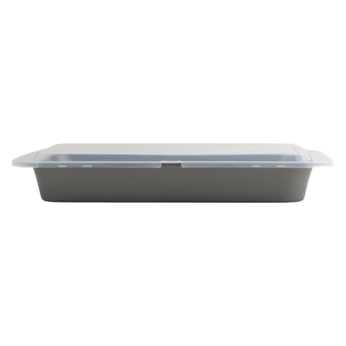 GoodCook Set of 2 Nonstick Steel 13" x 9" Cake Baking Pans with Covers, Gray - size: 13" x 9" (2-Piece Set)
