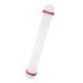 Fondant Rolling Pin - Fondant Cake Dough Roller Non-Stick No Handle Rolling for Baking Kitchen Tool Rolling Pin with Rings PP - (12" x 1.38", White)