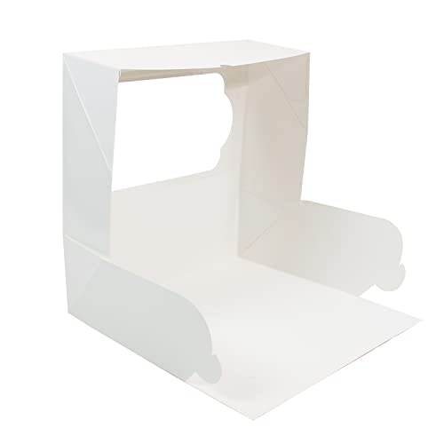Global Sugar Art 14x10x5 Inch Quarter Sheet Cake Box with Window, White - color: White
