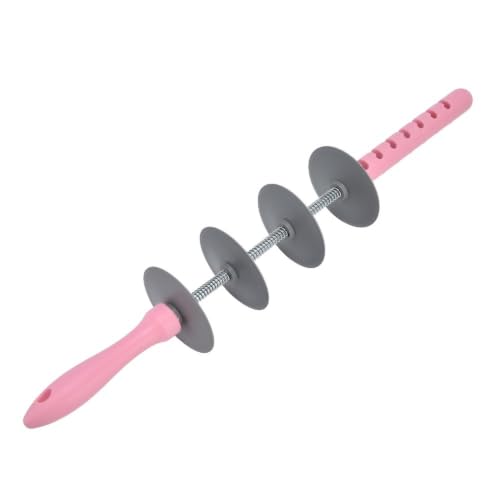 Adjustable Dough Cutter Roller, Multi Wheel Croissant Cutter Rolling Pin, ABS Pastry Roller for Bread Pizza Cookies, Grey Pink