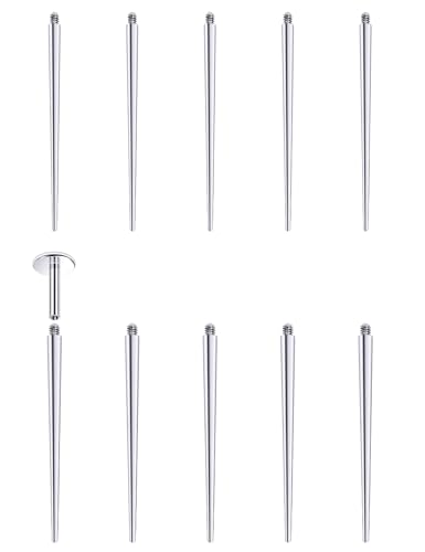 14G 16G Piercing Taper Insertion Pin for Internally Threaded Nose Septum Lip Belly Rings Labret Monroe Medusa Tragus Helix Cartilage Earrings Stud Piercing Jewelry Taper Insertion Tool 10Pcs - style: 16G-14G Straight