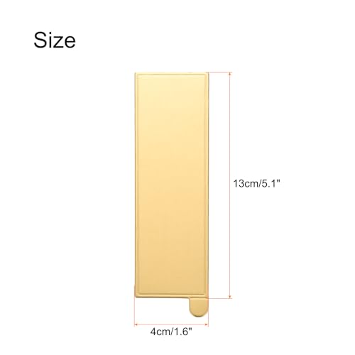 uxcell 100pcs Mini Cake Boards, Mousse Cake Cardboards Rectangle Cake Bases Plates Cupcake Dessert Displays Base Tray for Cakes, Pastries, Dessert Base - Grease Proof (Gold) - color: Gold, size: 5.1 x 1.6 inch