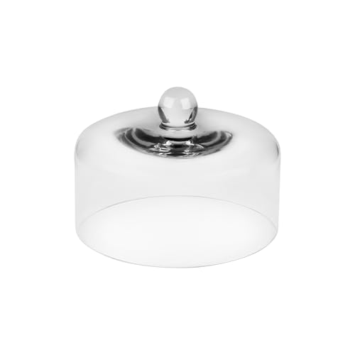 8" Wide Handmade Sturdy Glass Cake Dome, Cake Cover Lid for Cake, Food and Display, Glass Topper For Cake Plate And Cake Stand, Cake Stand Topper, Glass Dome Cloche, Glasss (8"x5.5") - size: 8"x5.5"
