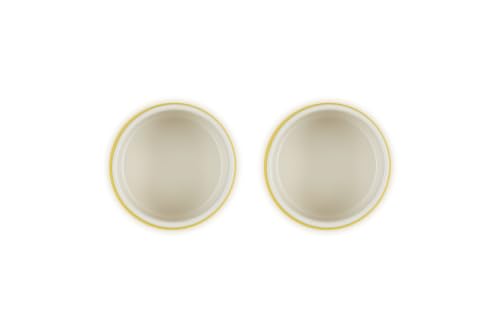 Le Creuset Stoneware Round Straight Wall Ramekin, Set of 2, Nectar - color: Nectar