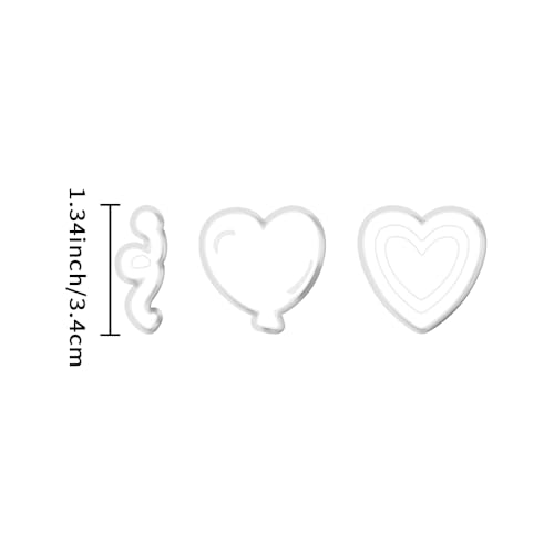 Xaekicr Heart Balloon Polymer Clay Cutters Set – 3Pcs Clay Earring Cutters for DIY Jewelry, Love Shape Clay Tools and Polymer Clay Molds - color: V color