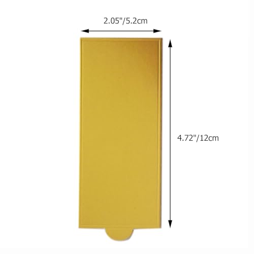 100 Pcs 4.72"x2.05" Rectangle Cake Boards, Golden Mousse Bases - size: Bigger rectangular - Gold