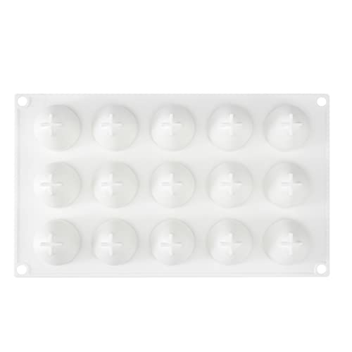 Pastry Tek 15 Cavities Strawberry Silicone Mold, 1 Oven-Ready Strawberry Mold - Flexible, Freezable, White Silicone Fruit Silicone Mold, Easy Release, For Baking - Restaurantware - size: 1 Count, style: Strawberry 15 Compartment