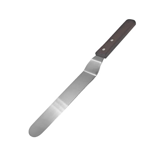 Offset Spatula, 10 Inch Stainless Steel Blade with Wood Handle for Cake Decorating and Icing - size: 10 Inch