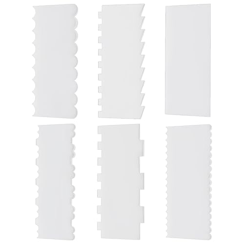 Zorfeter 6 PCS Clear Acrylic Cake Decorating Scraper Set