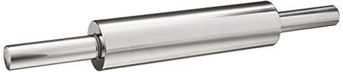 Fox Run Stainless Steel Rolling Pin With Handles, 18" x 2.6" x 2.8" Roller - style: Stainless Steel American-style Pin with Handles