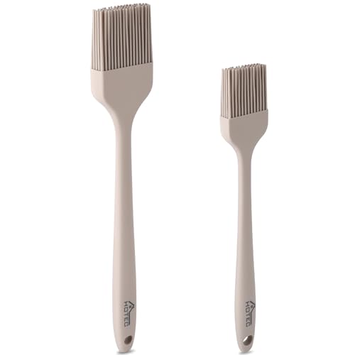HOTEC 600°F Heat Resistant Silicone Basting &Pastry Brushes, Khaki 2 - color: Khaki