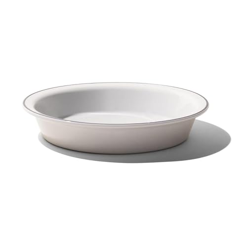 Made In Cookware - 9" Pie Dish - Navy Rim - Handcrafted Porcelain - Professional Bakeware - Crafted in France
