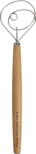 Mrs. Anderson's Baking Dough Whisk 18/8 Stainless Steel Blade, 15-Inches, wood - style: Dough Whisk, 15-Inch