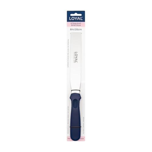 Loyal Bakeware Frosting Icing Spatula with Blue Plastic Handle and 8 Inch Straight Blade - size: 8 Inch Straight