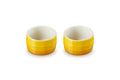 Le Creuset Stoneware Round Straight Wall Ramekin, Set of 2, Nectar - color: Nectar