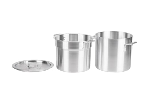 Soro Essentials- 16 Qt. Aluminum Double Boiler Pot with Lid- Steam Melting Stock Pot for Butter Chocolate Cheese Caramel Fondue Candy Dessert and Sauces - size: 16 Quarts