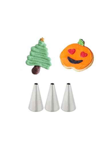 #5 Round Piping Tip for Writing, Outlines & Cake Decorating, 3 Pcs - color: E