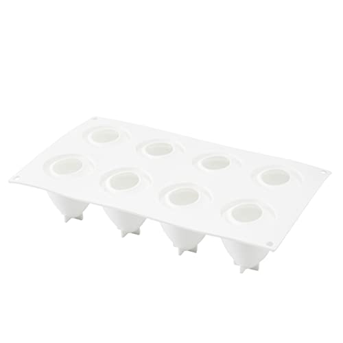 Pastry Tek 8 Cavities Strawberry Silicone Molds, 10 Oven-Ready Strawberry Molds - Flexible, Freezable, White Silicone Fruit Silicone Molds, Easy Release, For Baking - Restaurantware - size: 10 Count, style: Strawberry 8 Compartment