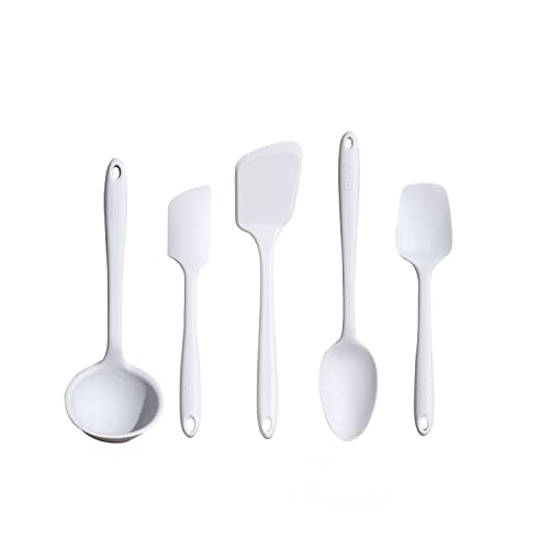 GIR: 5-Piece Silicone Ultimate Kitchen Utensils Set – Studio White - color: Studio White, size: 5 - Piece Set