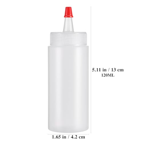 Tofficu 6 Pcs Plastic Squeeze Bottles 4 Oz (120ml)