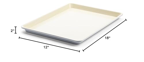 GreenLife Bakeware 18” x 13” Half Cookie Sheet Baking Pan, Non-Toxic PFAS-Free Healthy Ceramic Nonstick, Oven Safe to 450°F, Easy Release, Even Heating, Easy Clean, Gray - color: Gray, size: 18" x 13" Half Baking Sheet
