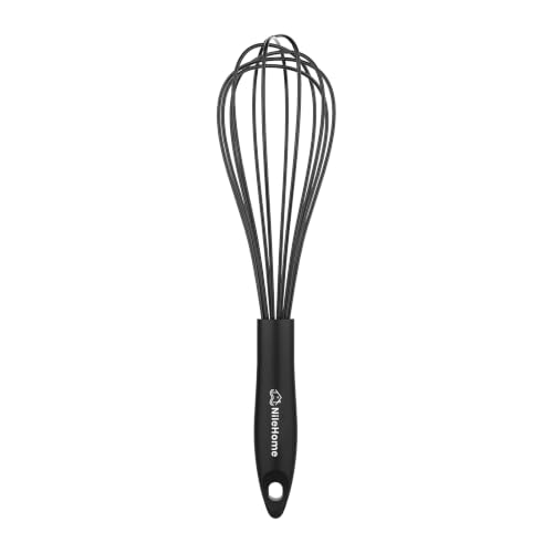 NileHome Silicone Whisk 10" Kitchen Whisk for Cooking，Black - size: 1-Pack