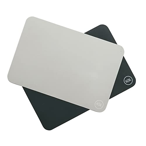 The Silicone Kitchen Silicone Baking Mat, BPA Free, Extra Thick, Quarter Sheet 8 in into 11.75 in, Set of 2, Blue and Gray - color: Blue + Gray, size: Quarter Sheet (8"x11.75")