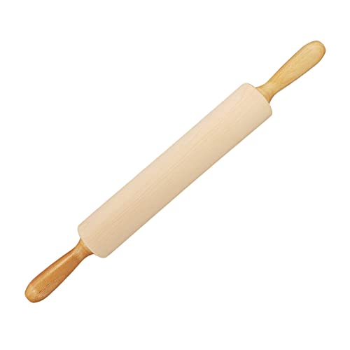 Frieling Maple Rolling Pin with Handles - 2.4-in x 12-in Barrel, 21-in Total Length-Natural Wood - Baking Essentials, Pastry Roller & Pizza Dough Roller - size: 2.4-inch by 12-inch