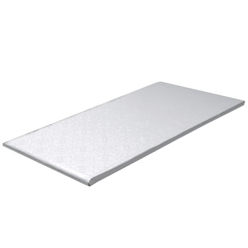 O'Creme Narrow Rectangle Cake Drums - Wraparound White Pastry Boards with Gorgeous Design, Sturdy & Durable 1/4' Thick, 14.5 Inch x 5 Inch - Pack of 10 - color: White, size: 14.5 Inch x 5 Inch