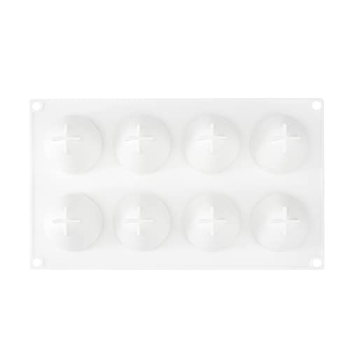 Pastry Tek 8 Cavities Strawberry Silicone Molds, 10 Oven-Ready Strawberry Molds - Flexible, Freezable, White Silicone Fruit Silicone Molds, Easy Release, For Baking - Restaurantware - size: 10 Count, style: Strawberry 8 Compartment