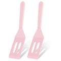 2 Pack Silicone Mini Brownie Serving Spatula, Nonstick Silicone Small Spatula,Heat-Resistant Cookie Spatula, Mini Slotted Serve Turner for Flip Egg in Small Frying Pan Batter Cookware (Macaron Pink) - color: Macaron Pink