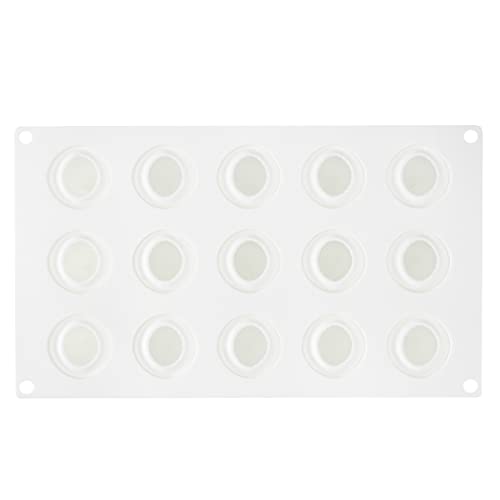 Pastry Tek 15 Cavities Strawberry Silicone Mold, 1 Oven-Ready Strawberry Mold - Flexible, Freezable, White Silicone Fruit Silicone Mold, Easy Release, For Baking - Restaurantware - size: 1 Count, style: Strawberry 15 Compartment