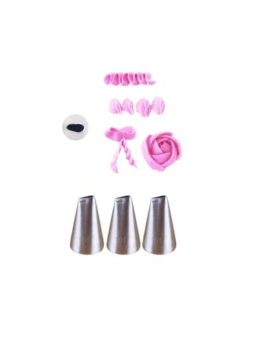 #101 Piping Tip, Small Petal Rose Decorating Tip for Flowers, 3 Pcs - color: M