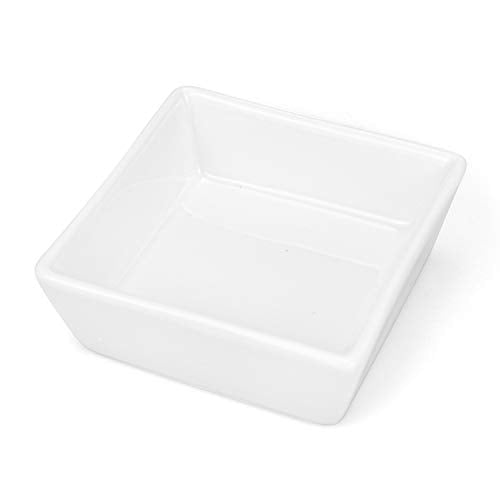 Foraineam 10-Piece Porcelain Ramekins, 4 Ounce Ramekin Bowl Set Square Baking Dipping Bowls