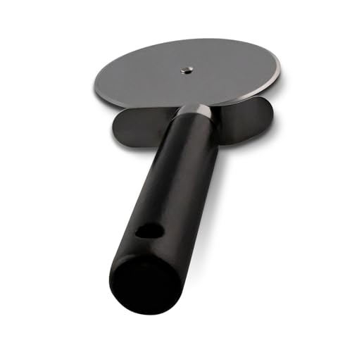 4 Inch Wheeled Pizza Cutter with Wood Handle - size: 4 Inches