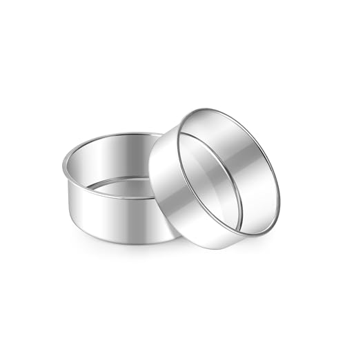 E-far Small Cake Pans Set of 2, 5’’ Stainless Steel Mini Round Baking Pan - size: 5 Inch