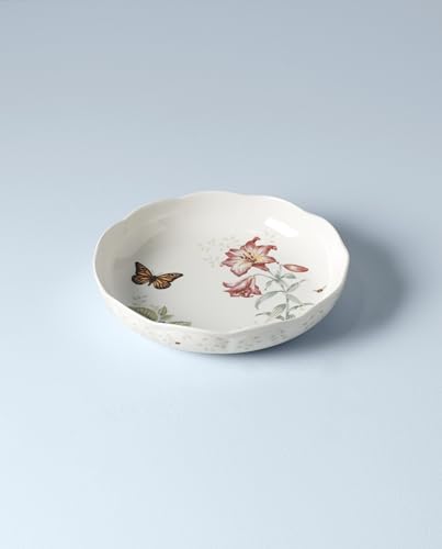 Lenox Butterfly Meadow Low Serve Bowl, White - - style: Low Serving Bowl