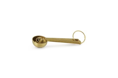 Le Creuset Stainless Steel Measuring Spoons, Gold Finish, Set of 5 - color: Stainless Steel with Gold Finish, style: Measuring Spoons