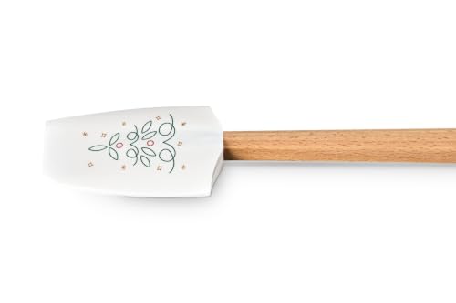 Le CLe Creuset Signature Silicone Medium Spatula, White/Tree Applique - color: White/Tree Applique, style: Medium Spatula
