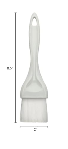 Soro Essentials- 2" Flat Nylon Pastry Basting Brush with Plastic Handle- Basting Baking Brush for Butter Oil Glazes BBQ Sauce Marinades & Grilling - size: 2 Inch