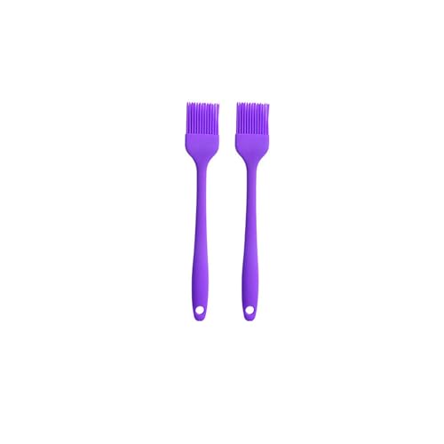 Silicone Oil brush, for BBQ Kitchen Cooking Baking and Grilling (2 PCS,purple) - color: Purple