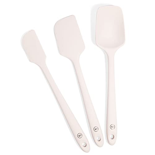 Improved Spatula, Skinny Spatula, Spoonula in Designer White, Silicone Spatula Set 3 Piece, Off-White