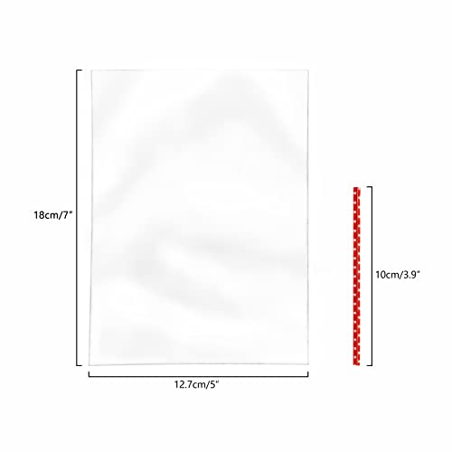Newkita 100PCS Small Cellophane Bags, 5x7 Clear Gift Rice Crispy Candy Cake Pop Party Favor Bags with 4’’ Ties Christmas Thanksgiving Halloween Treat bags - size: 5x7 Inch