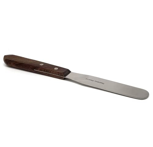 Wooden Handle Butter Cake Icing Spatula Spreader Pastry Decorating Tool Stainless Steel,Grilling, Baking Cooking Kitchen Utensil (5" Blade) - size: 5" Blade