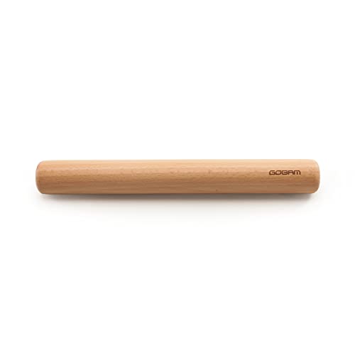 GOBAM Wood Rolling Pin, Small - Dough Roller for Pasta, Cookies, Pie, Pizza, Chapati, Fondant, Rolling Pins for Baking, Bread Making Tools and Supplies - 11 x 1.38 Inches - size: 11*1.38inch