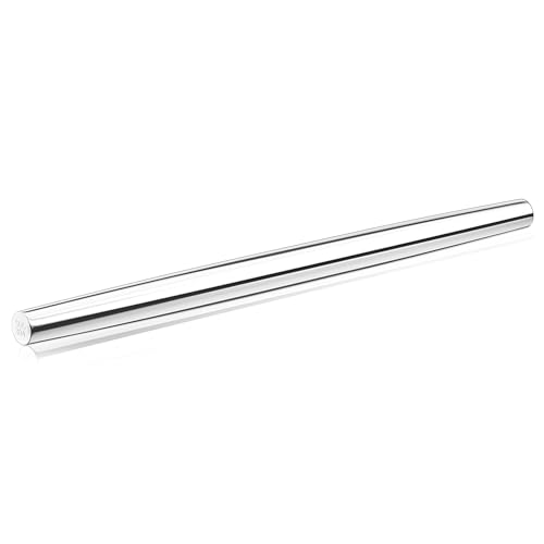 Rolling pin, Smooth Stainless Steel Rolling Pin, Tapered Design Bread Roller Pin，Rolling Pin for Baking Fondant, Pizza, Pie, Pastry, Pasta, Dough, Cookies, 16.7-inch Large Roller Pin